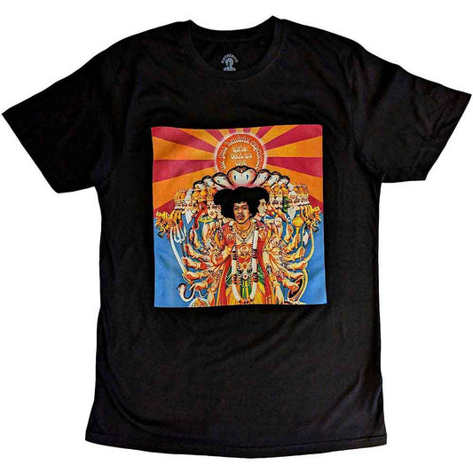 Black unisex t-shirt featuring the Jimi Hendrix Axis: Bold as Love album cover art.