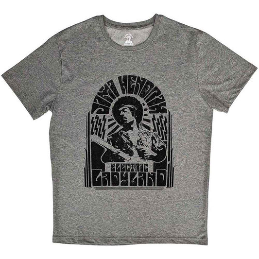 Black unisex t-shirt featuring the Jimi Hendrix Electric Ladyland album cover artwork.