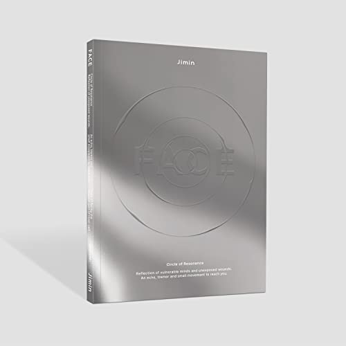 Gray CD case for Jimin’s “FACE” album with circular design.