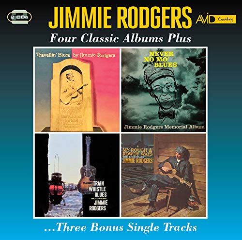 CD cover for Jimmie Rodgers’ “Four Classic Albums Plus” with vintage photos.
