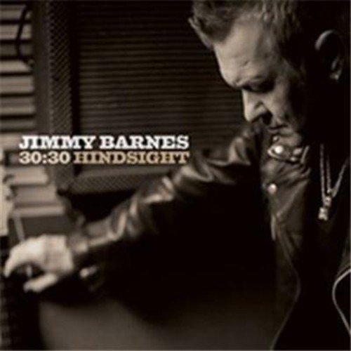 Jimmy Barnes album cover, black and white portrait, textured background.