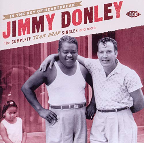 CD cover: Jimmy Donley with another man, vintage photo, red background.