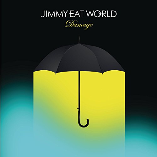 Jimmy Eat World album "Damage" cover: black umbrella over yellow light.
