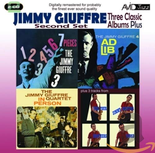 CD cover for Jimmy Giuffre’s “Three Classic Albums Plus” jazz compilation.