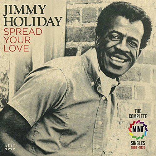 "CD cover featuring sepia-toned photo of Jimmy Holiday leaning against a brick wall."