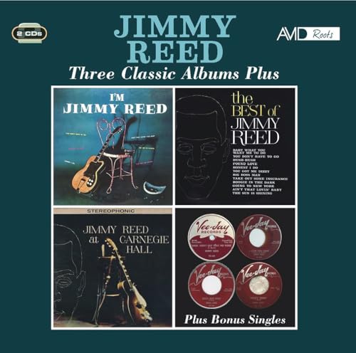 Jimmy Reed album cover featuring three album artworks and bonus singles.