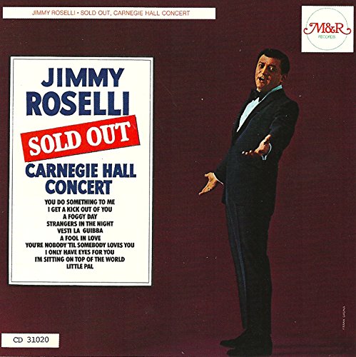 CD cover: Jimmy Roselli in tuxedo, with concert poster listing songs.
