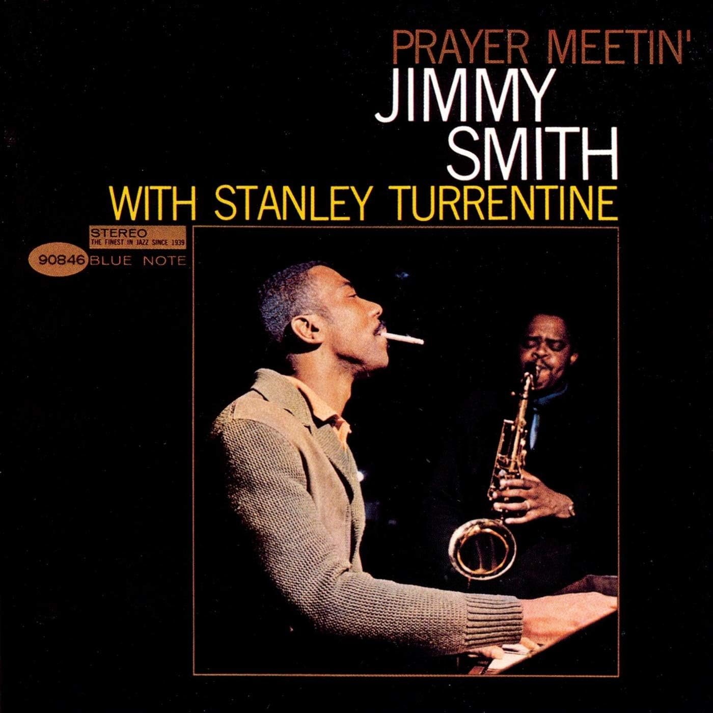 Jimmy Smith's "Prayer Meetin'" CD in jewel case, barcode visible.