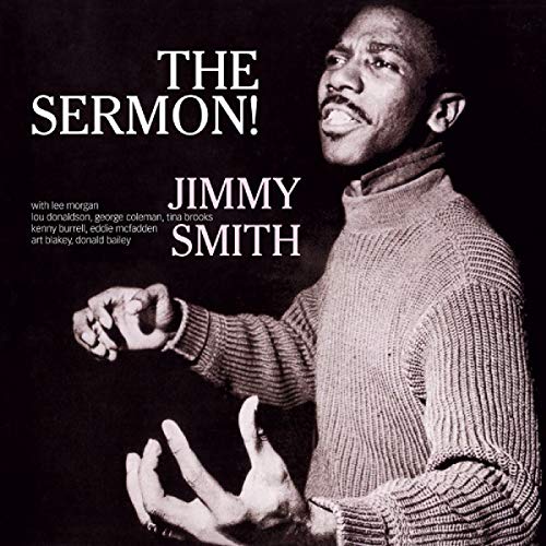 CD case with Jimmy Smith's name and sermon title, likely a jazz music album cover.