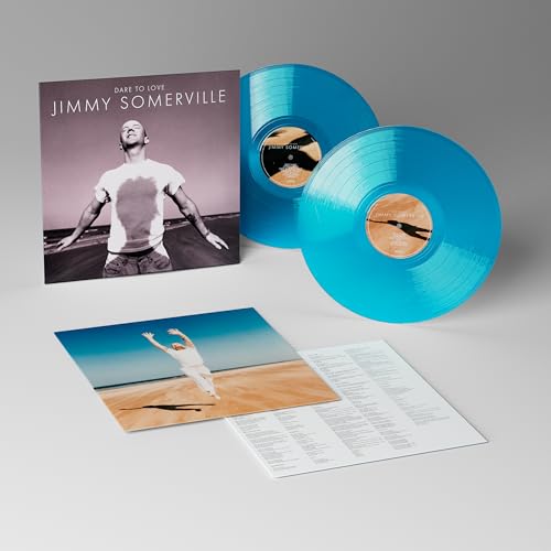 Jimmy Somerville album cover and two blue vinyl records with insert.