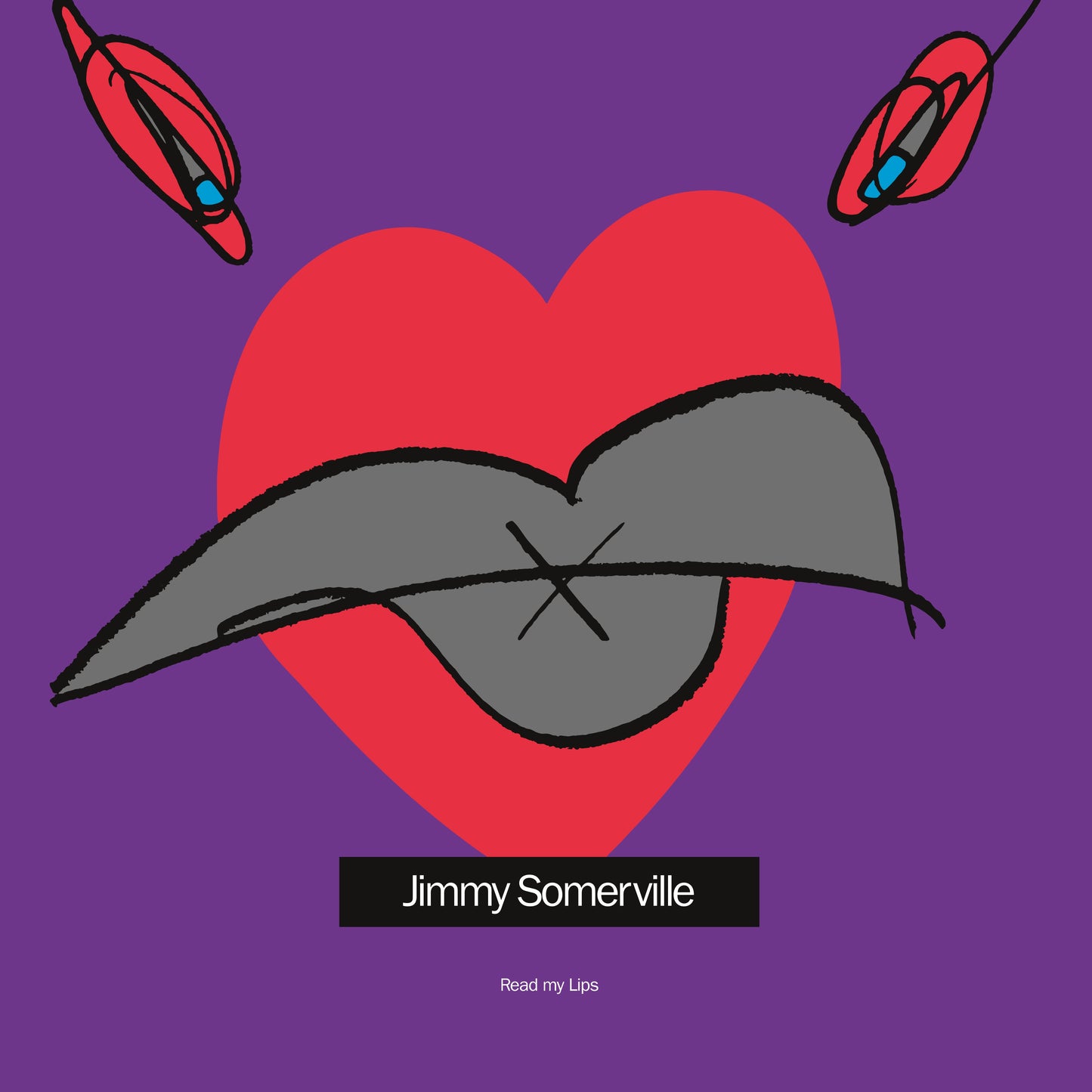Album cover for Jimmy Somerville’s “Read My Lips” featuring stylized lips and heart.