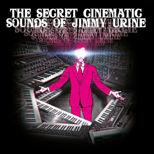 Album cover featuring a man in a pink suit surrounded by synthesizers.