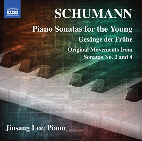 CD cover: piano keys, text “Schumann” and “Piano Sonatas for the Young”, Jinsang Lee.