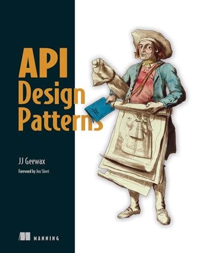 Book cover: “API Design Patterns” with illustration of a town crier.