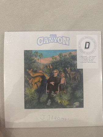 Vinyl record cover featuring a painted scene of people and animals.