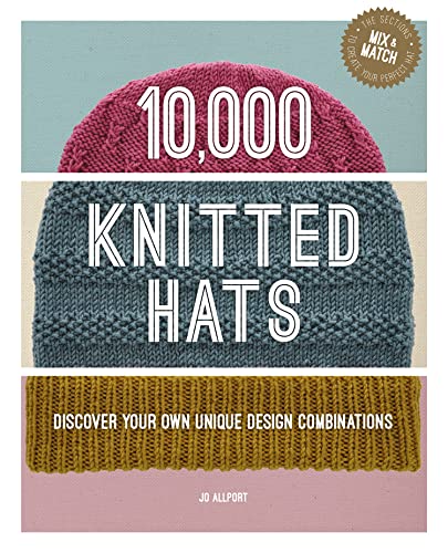 Book cover featuring three knitted hats in red, blue, and yellow.