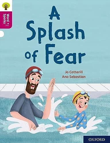 Book cover: father and son in a swimming pool, illustrated.