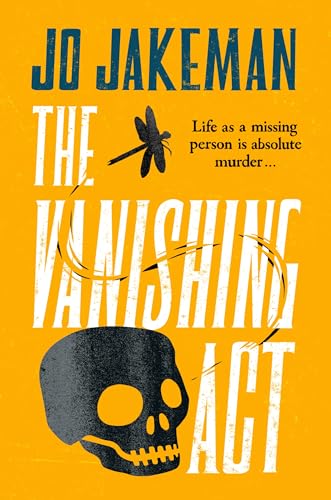 Book cover: skull, dragonfly, and bold text reading "The Vanishing Act".