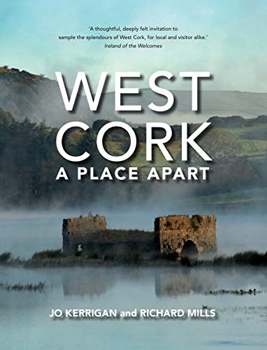 Book cover: “West Cork: A Place Apart” with a misty island castle.