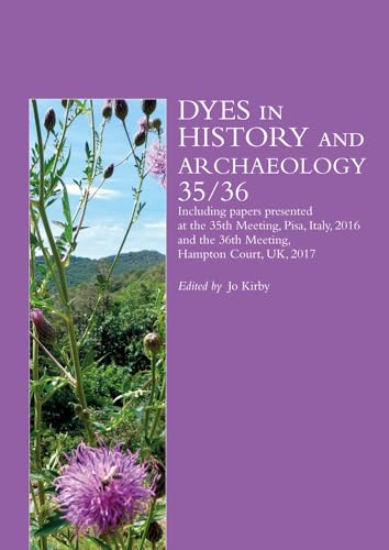Purple journal cover with thistle image, titled "Dyes in History and Archaeology.