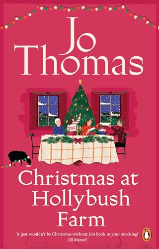 Book cover: family around a decorated table with a Christmas tree.