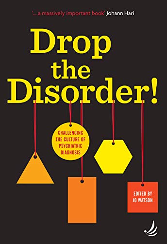 Book cover: "Drop the Disorder!" with geometric shapes and red tags.