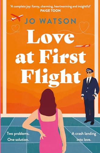 Book cover: orange background, woman, pilot, and two airplanes.