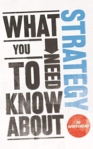 Book cover with bold, stacked text: "What You Need To Know About Strategy.