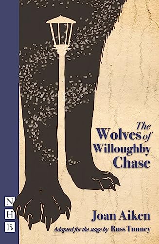 Book cover: wolf paws and a lamppost, title "The Wolves of Willoughby Chase".