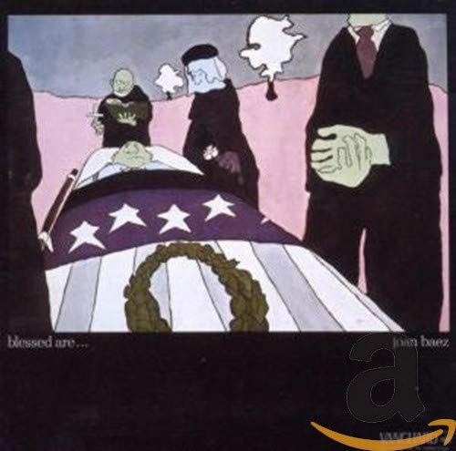 Illustration of a casket draped in an American flag, surrounded by figures in suits.
