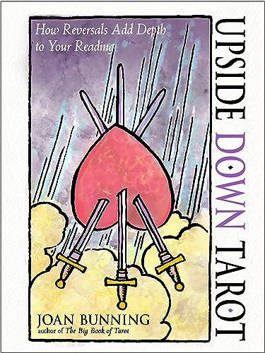 Book cover: tarot card illustration with swords piercing a red heart.