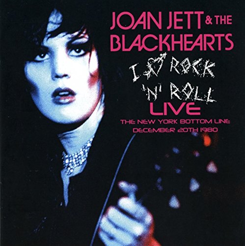 Joan Jett portrait on album cover for a live rock concert CD.