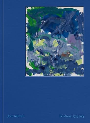 Book cover with a blue background and an abstract expressionist painting featuring blue and green.