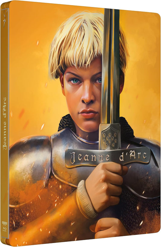 SteelBook case featuring a portrait of Joan of Arc in armor.
