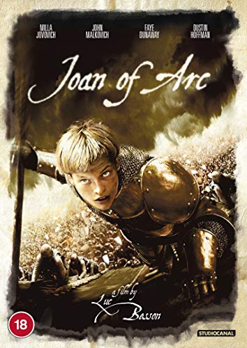 DVD cover for "Joan of Arc" featuring Milla Jovovich in armor.