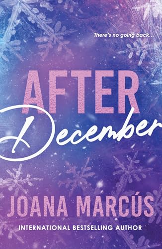 Book cover with pink title “After December” against a blue, snowy background.