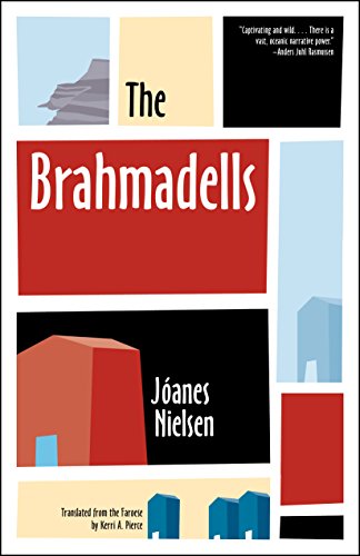 Book cover: "The Brahmadells" by Jóanes Nielsen, abstract geometric design.