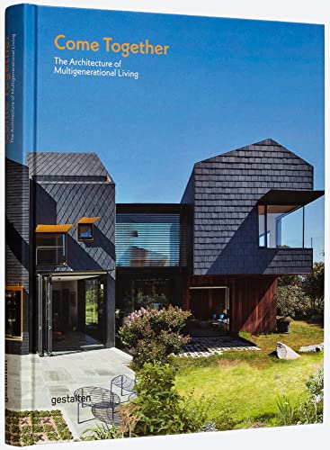 Book cover featuring a modern, dark-colored house with angled roofs.
