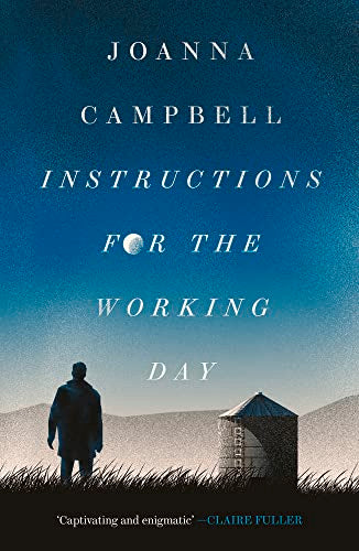 Book cover: dark blue gradient, lone figure facing a grain silo.