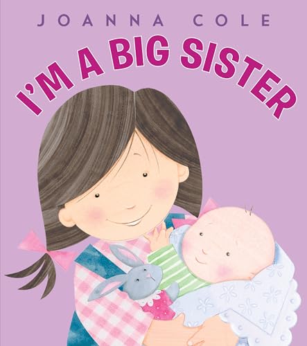 Book cover: young girl holding a baby, with a soft purple background.