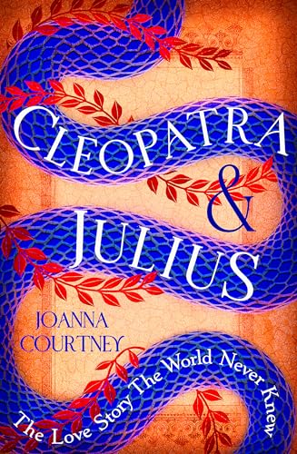 Book cover: "Cleopatra & Julius" with a blue serpent and red leaves.