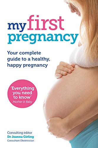 Book cover titled My First Pregnancy showing a pregnant woman holding her belly.