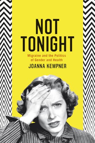 Book cover: woman holding head, yellow background, black and white stripes.