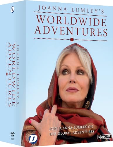 DVD cover for Joanna Lumley's Worldwide Adventures featuring Joanna Lumley wearing a red headscarf.