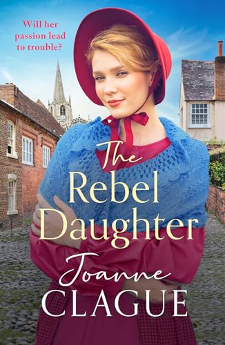 Book cover featuring a woman in historical clothing and a village background.