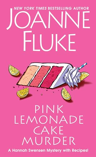 Book cover: pink background, layered cake with lemon slices, title “Pink Lemonade Cake Murder.”