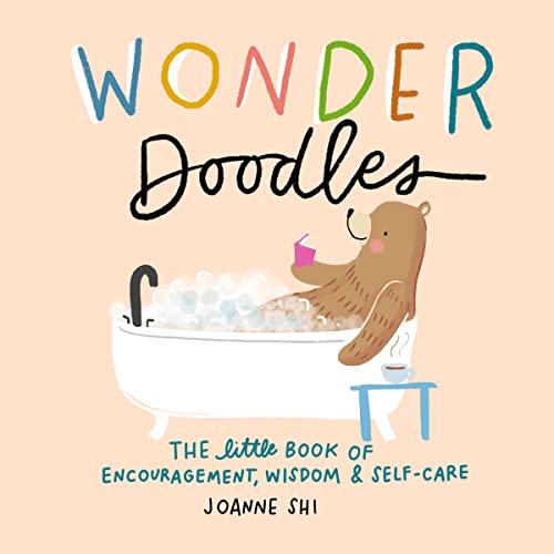Small book with colorful doodles, encouraging quotes, and self-care illustrations inside.