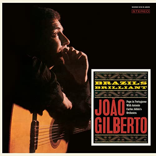 Album cover featuring João Gilberto in profile with a guitar against a dark background.