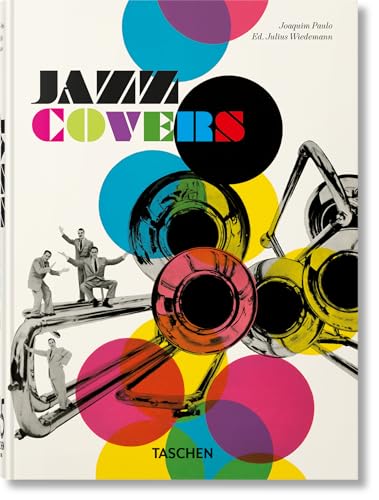 Book cover: "Jazz Covers" with colorful overlapping circles and musicians.