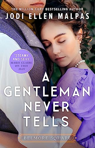 Book cover: couple embracing, title “A Gentleman Never Tells” in large text.